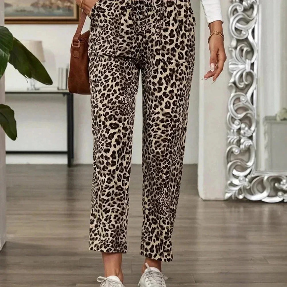 Multicolor Casual Women's Elastic Waist Corduroy Straight Leg Pants - Picture 6 of 7